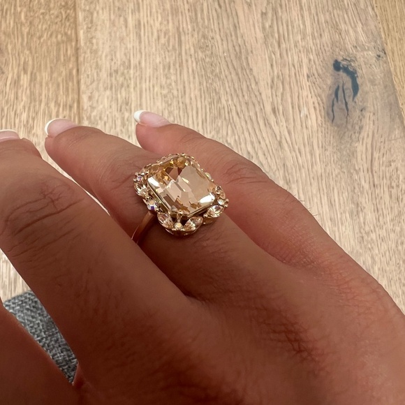 Bleu Sage 14k gold plated sterling silver crystal ring NWT - Picture 5 of 5